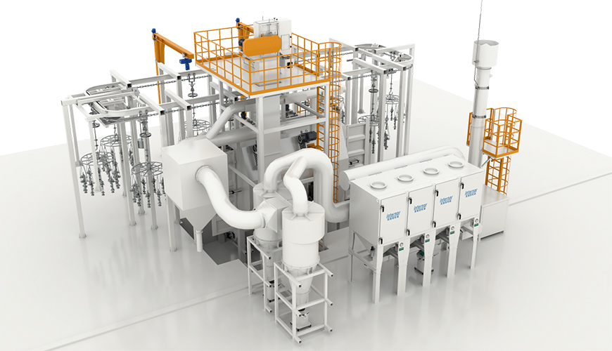 连续吊钩悬挂通过式抛丸机